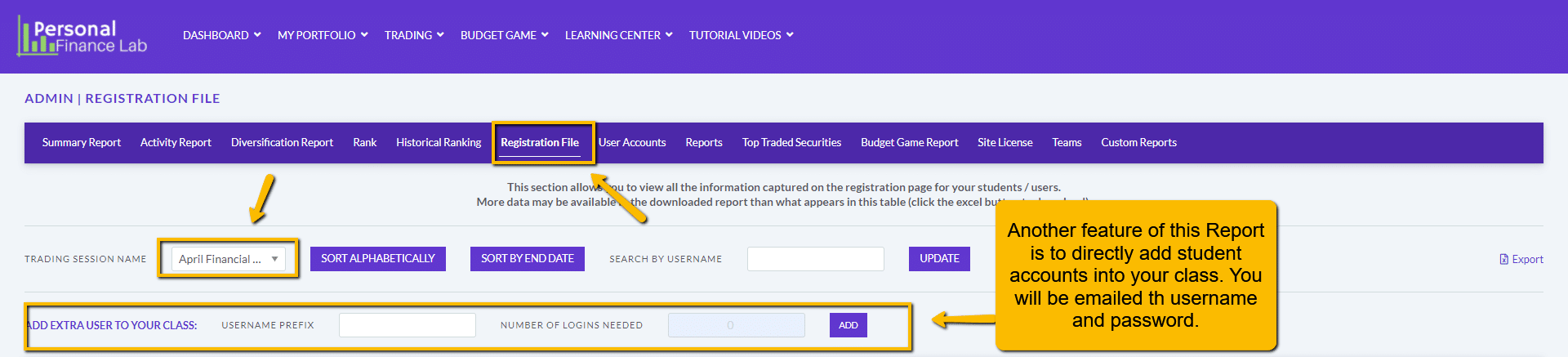 Registration File