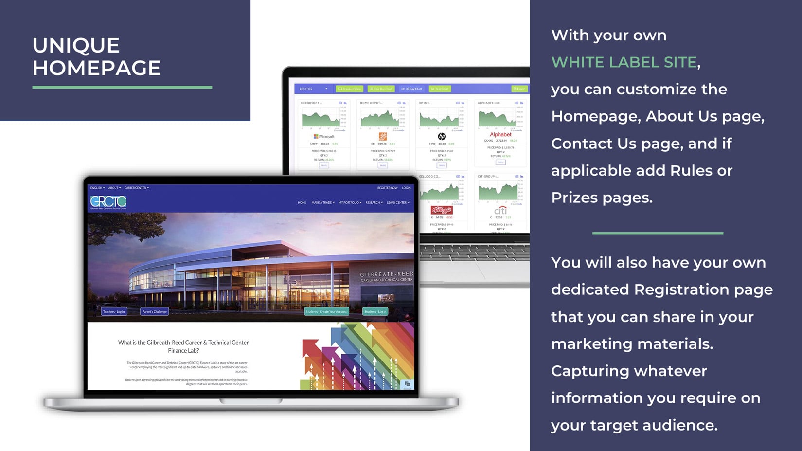 White Label Brochure: Unique Homepage