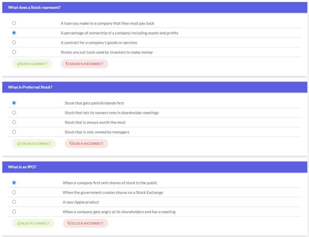 Quiz Summaries