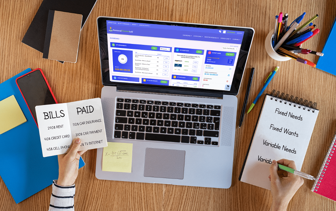 Student playing PersonalFinanceLab's Budgeting Game